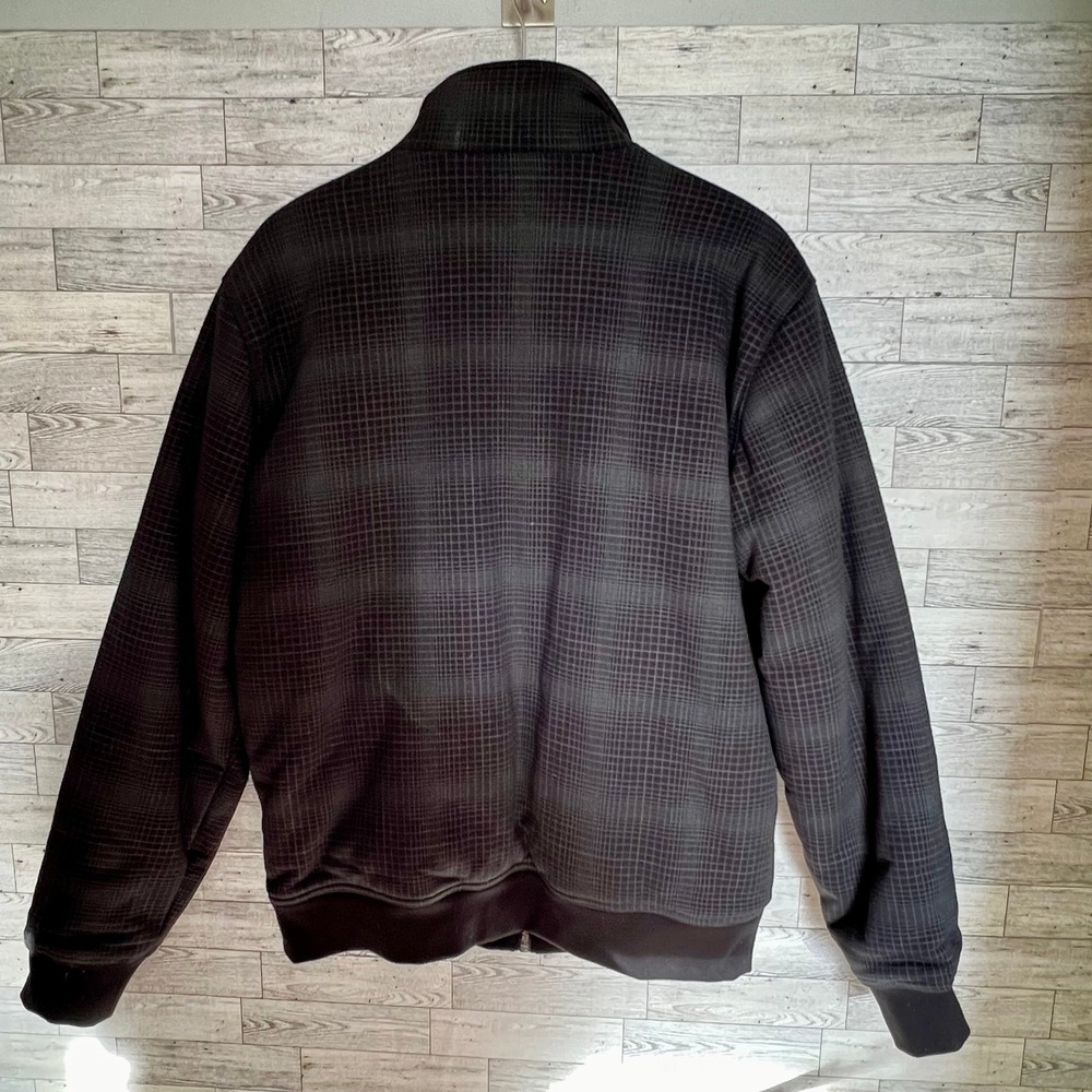 Denver Hayes Jacket Mens Medium Fleece Lined Black/Gray Checkered Full Zip Warm - Picture 7 of 10